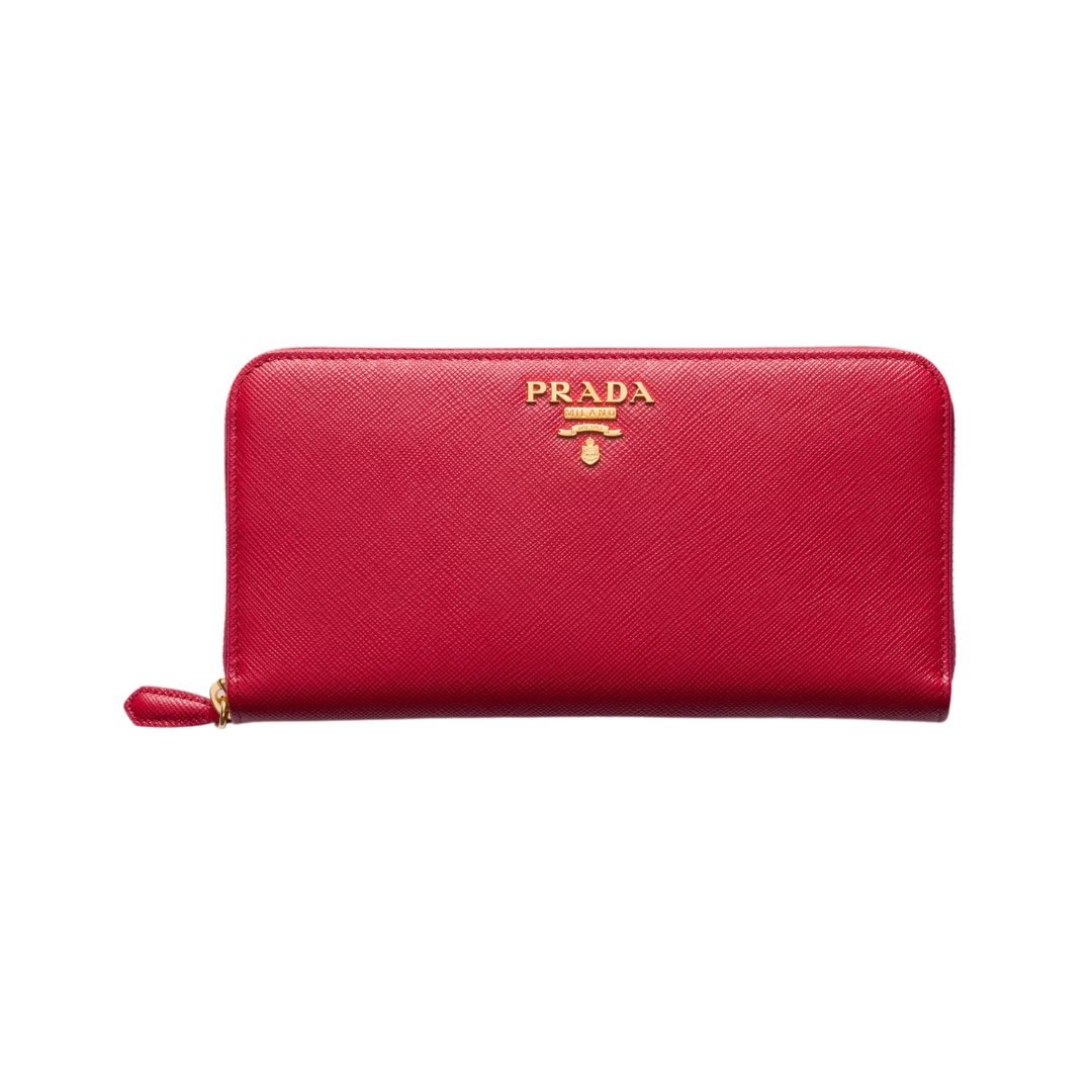 Saffiano-Leder Geldbörse in FeurigrRot 10.3cm