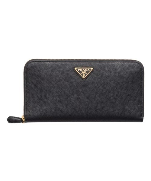 Gro?e Saffiano-Leder in Schwarz 9.5cm