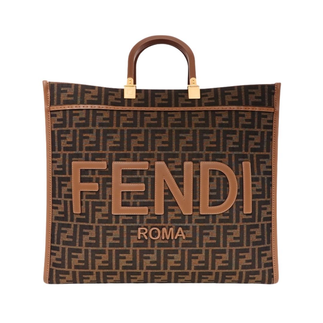 FF braune Stoff Shopping Tasche 35cm