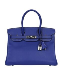 Bleu ?lectrique Candy Epsom mit Palladium-Beschl?gen 30cm