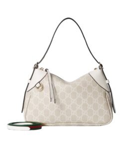 Emblem Schultertasche Beige und Wei? 24.5cm