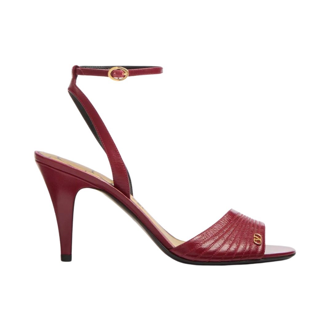 Sandale aus Kidskin in klassischem Rot 85cm