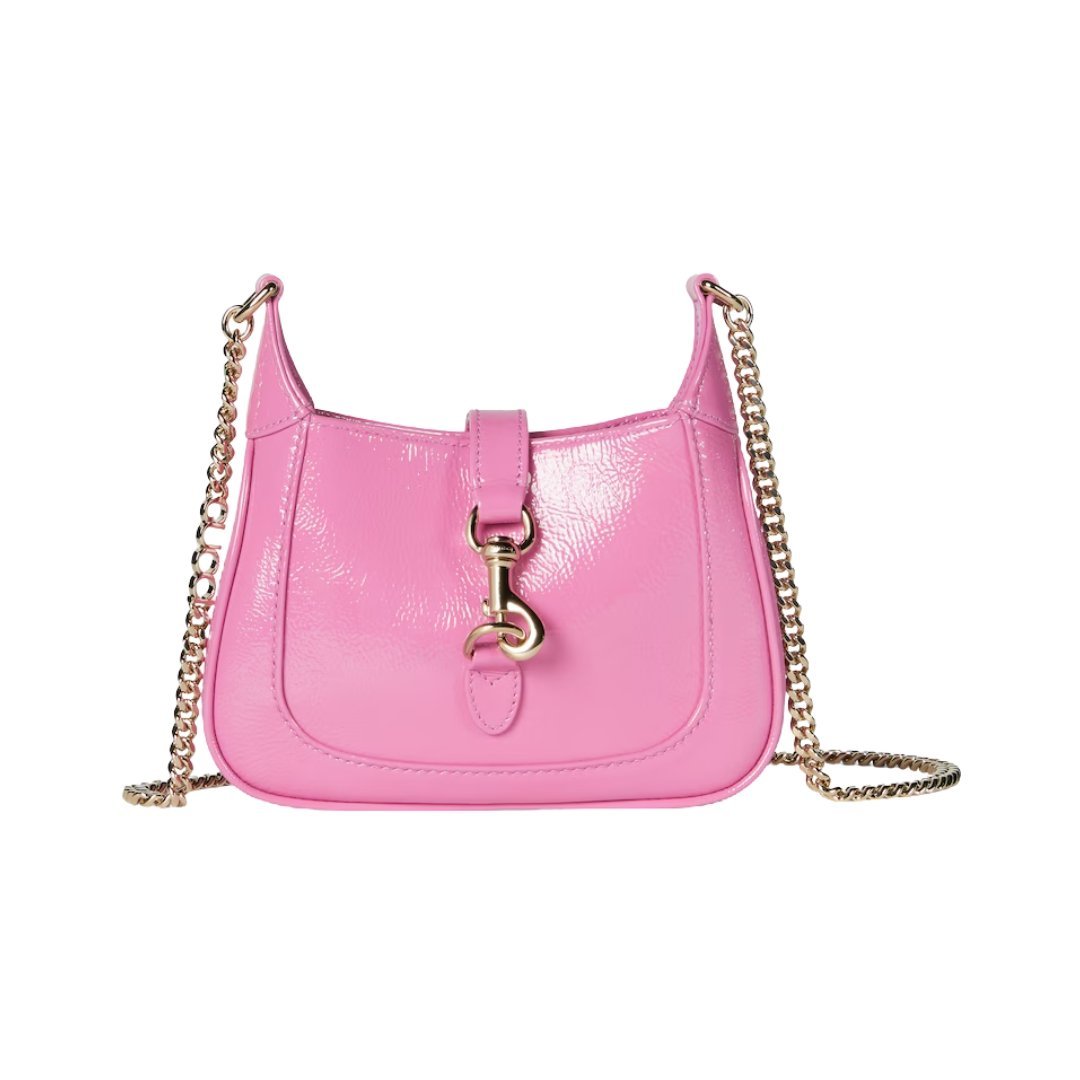 Mini-Schultertasche Pink Lackleder 19.5cm
