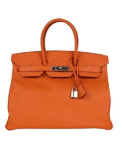 Orange Epsom mit Palladium-Beschl?gen 35cm