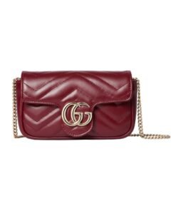Rote Super-Mini-Tasche mit Chevron-Muster 16.5cm