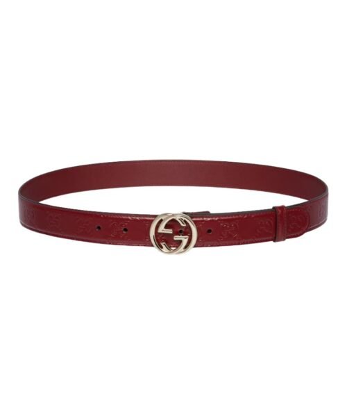 Leder mit GG-Ornament in Rot 3cm