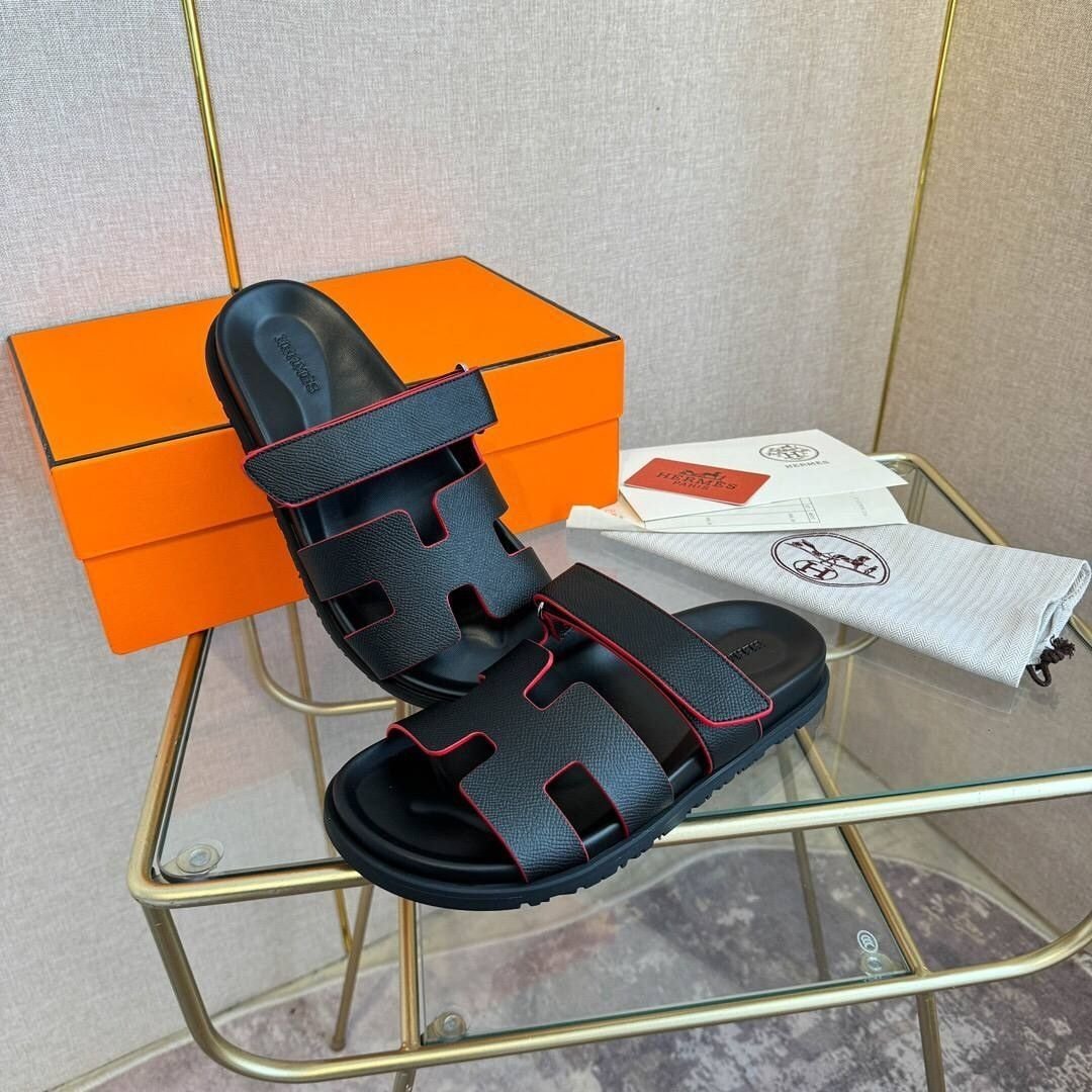 Cyprus Sandals Schwarz mit roten Rändern – Bild 4