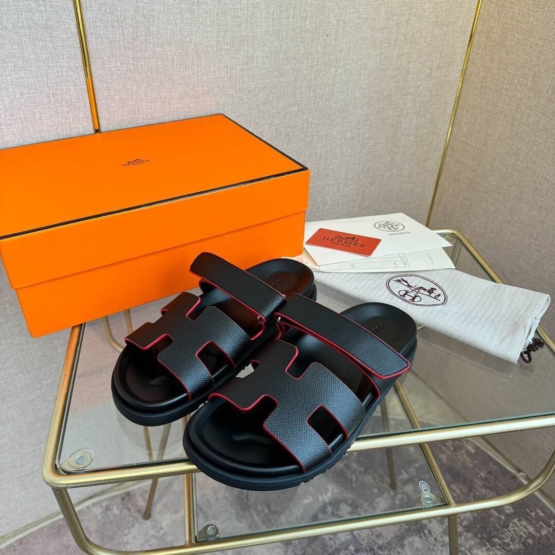 Cyprus Sandals Schwarz mit roten Rändern – Bild 3