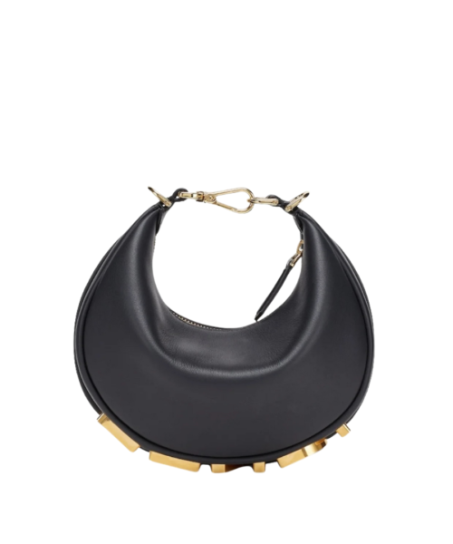 Mini schwarze Ledertasche 13cm