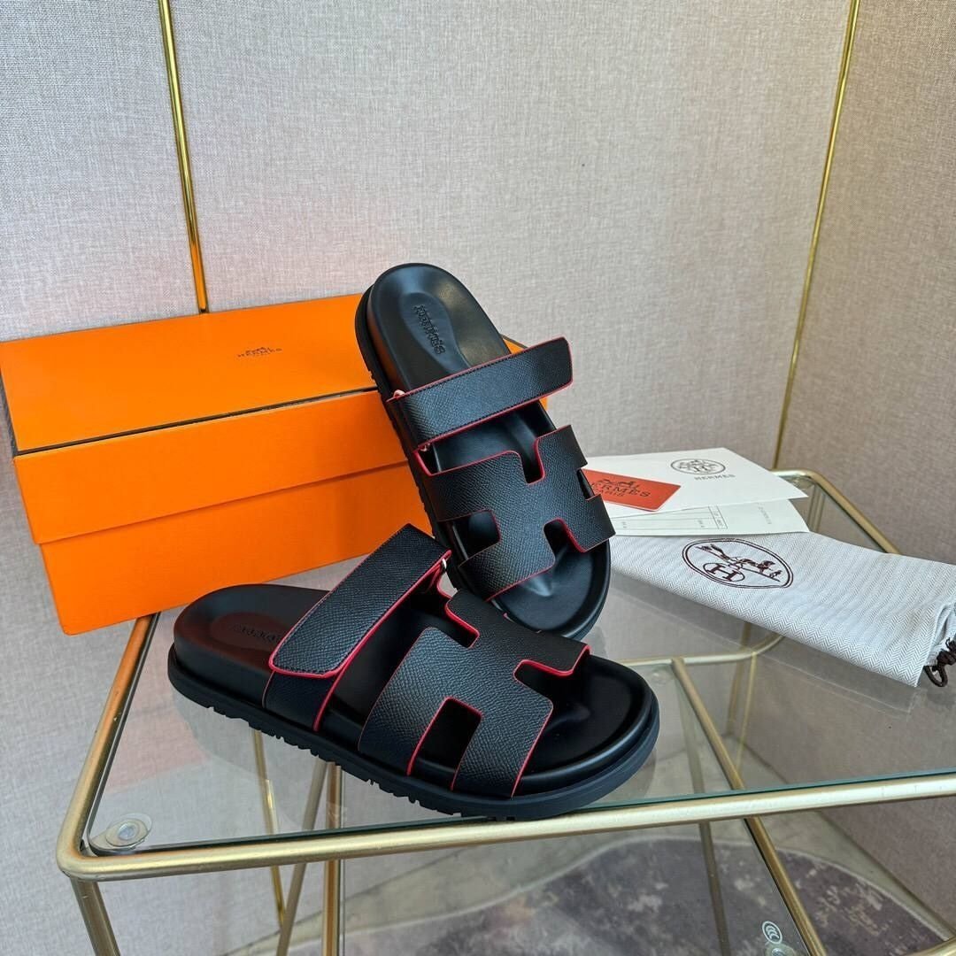 Cyprus Sandals Schwarz mit roten Rändern – Bild 2