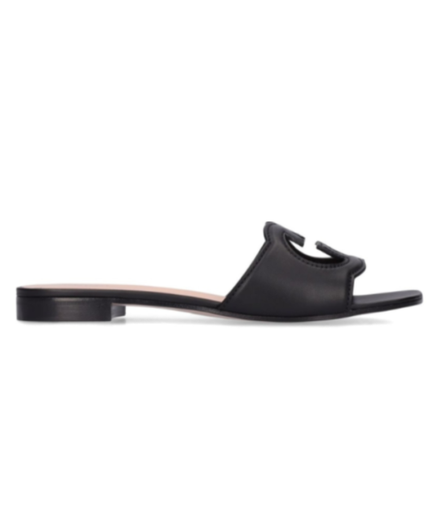 Cutout Lederslide-Sandalen
