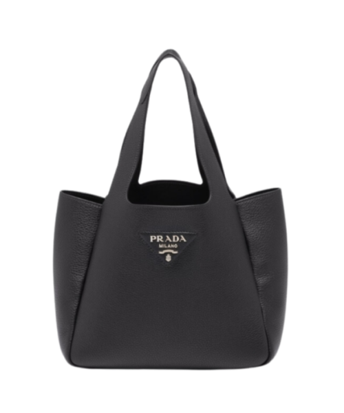 Tote Bag aus Leder Schwarz 25 cm