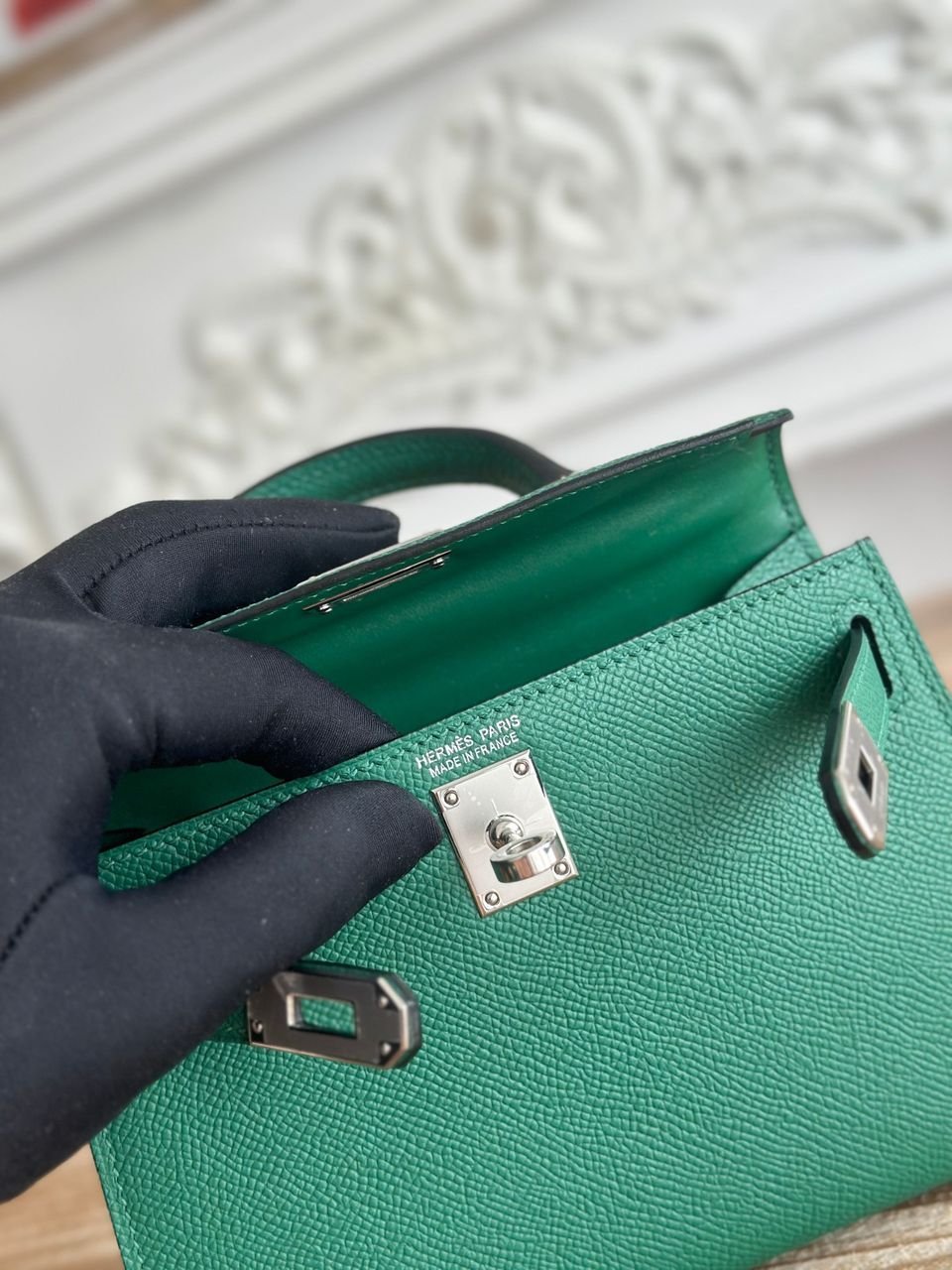 Kelly Mini Epsom Smaragdgrün/Silber – Bild 6