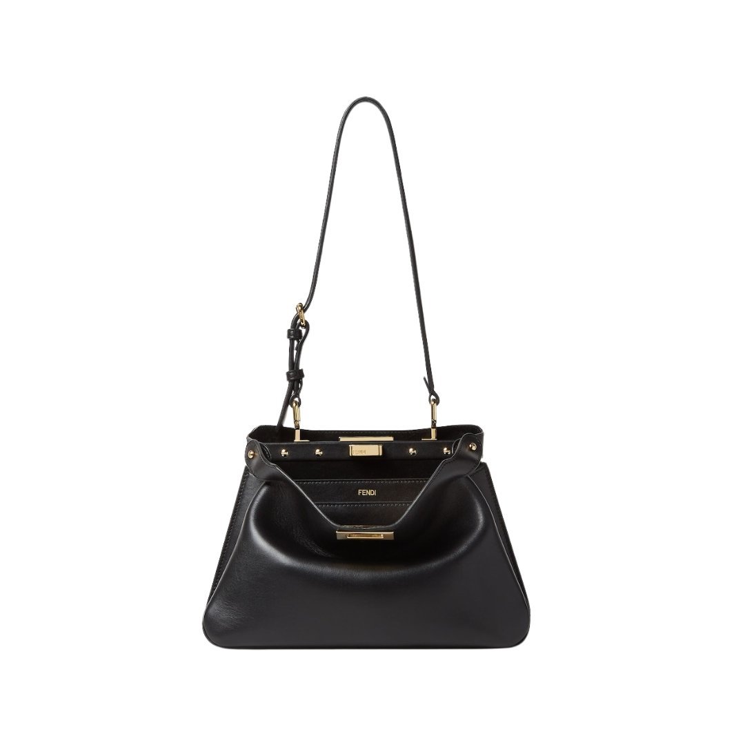 Tasche aus schwarzem Leder 19cm – Bild 2
