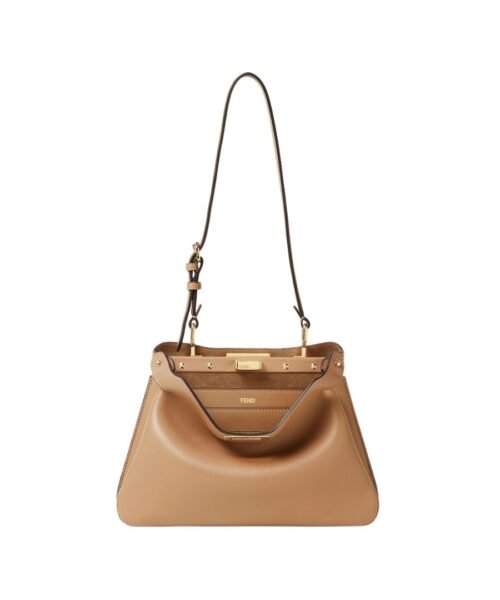 Alternative view of Tasche aus Leder in Cappuccino-Farbe  19cm