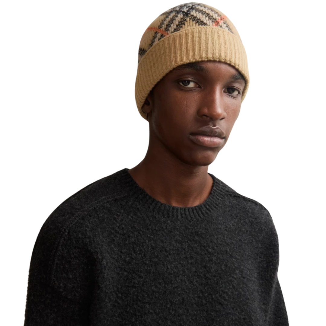 Kariertes Kaschmir-Beanie – Bild 4