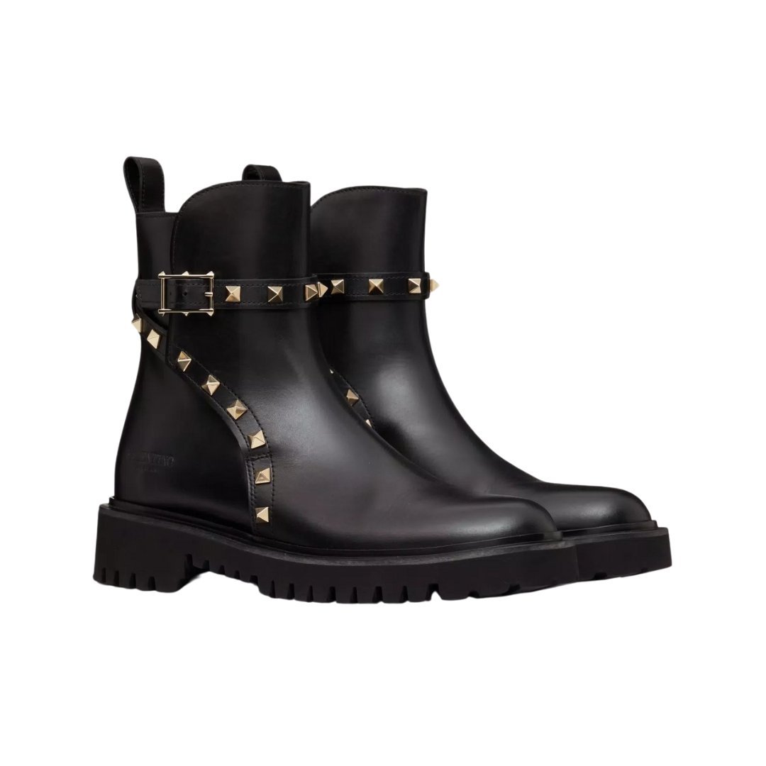 Kalbsleder Stiefelette Schwarz 40cm – Bild 2