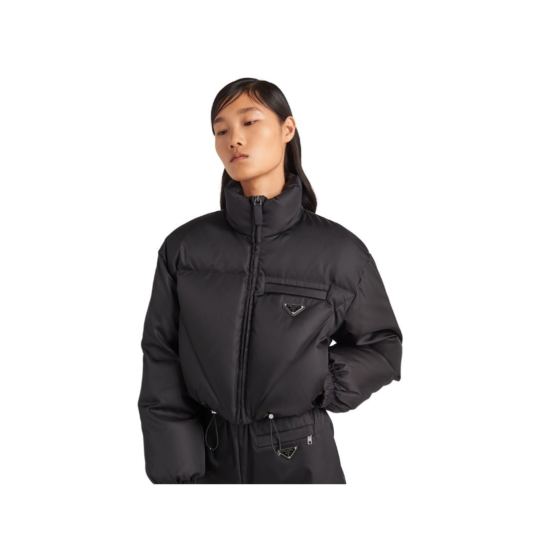 Gabardine Daunenjacke Schwarz – Bild 2