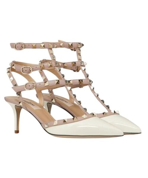 Alternative view of Rockstud Caged Pumps Elfenbein/Puder 65cm