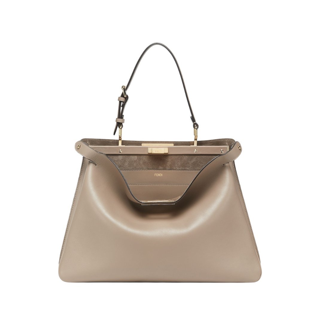 Ledertasche in Grau-Taupe 28cm – Bild 2
