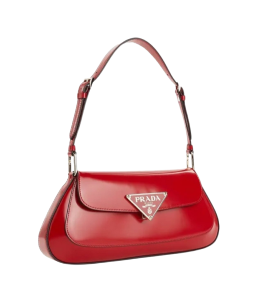 Leder-Schultertasche Rot 24 cm