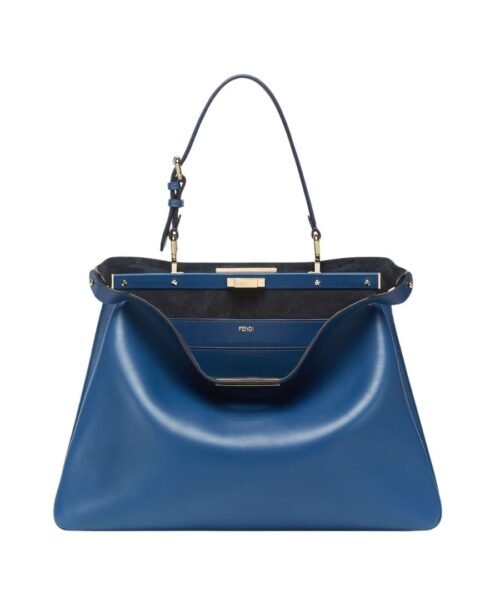 Alternative view of Blaue Ledertasche 28cm