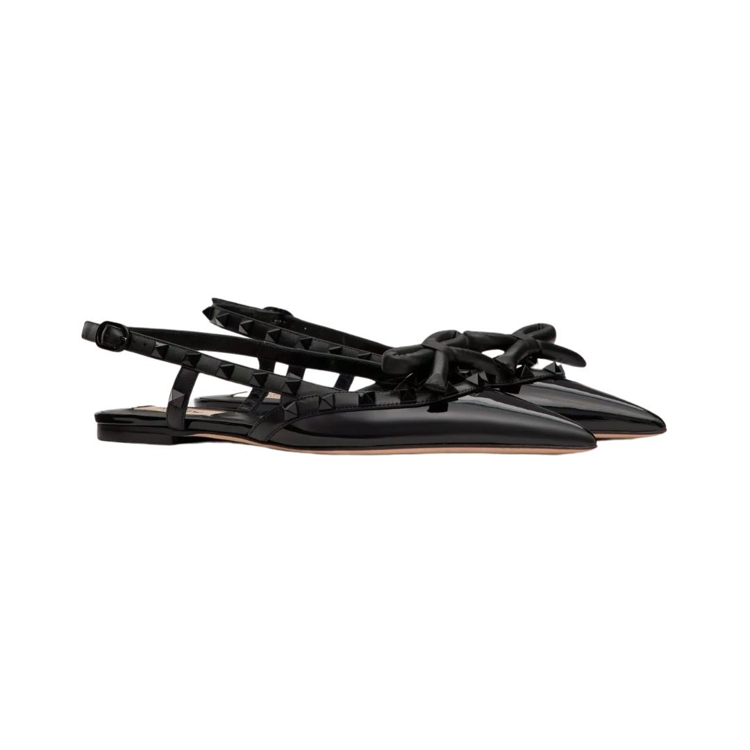 Rockstud Schleifen Ballerina Schwarz – Bild 2