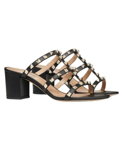 Alternative view of Rockstud Kalbsleder Schwarz 60cm