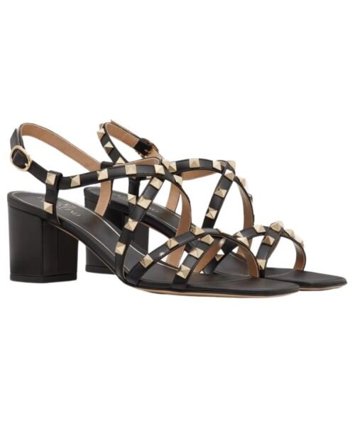 Alternative view of Rockstud Kalbsleder Riemen Schwarz 60cm