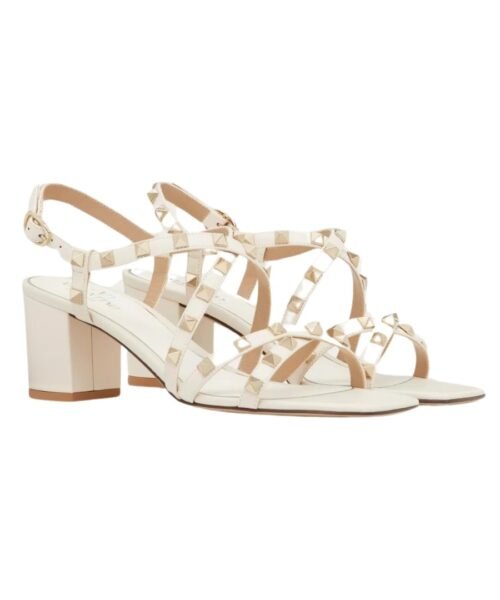 Alternative view of Rockstud Kalbsleder Riemen Hell-Elfenbein 60cm