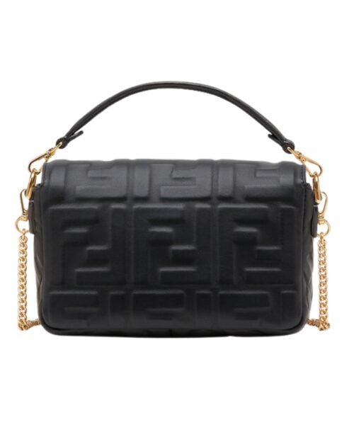 Alternative view of Schwarze Nappaleder-Tasche mit FF-Muster 13cm