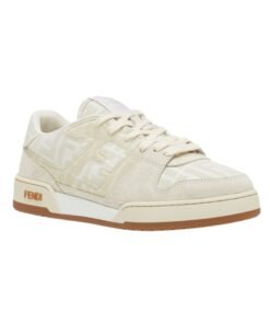 Alternative view of Niedrige Sneaker aus Canvas und wei?em Wildleder