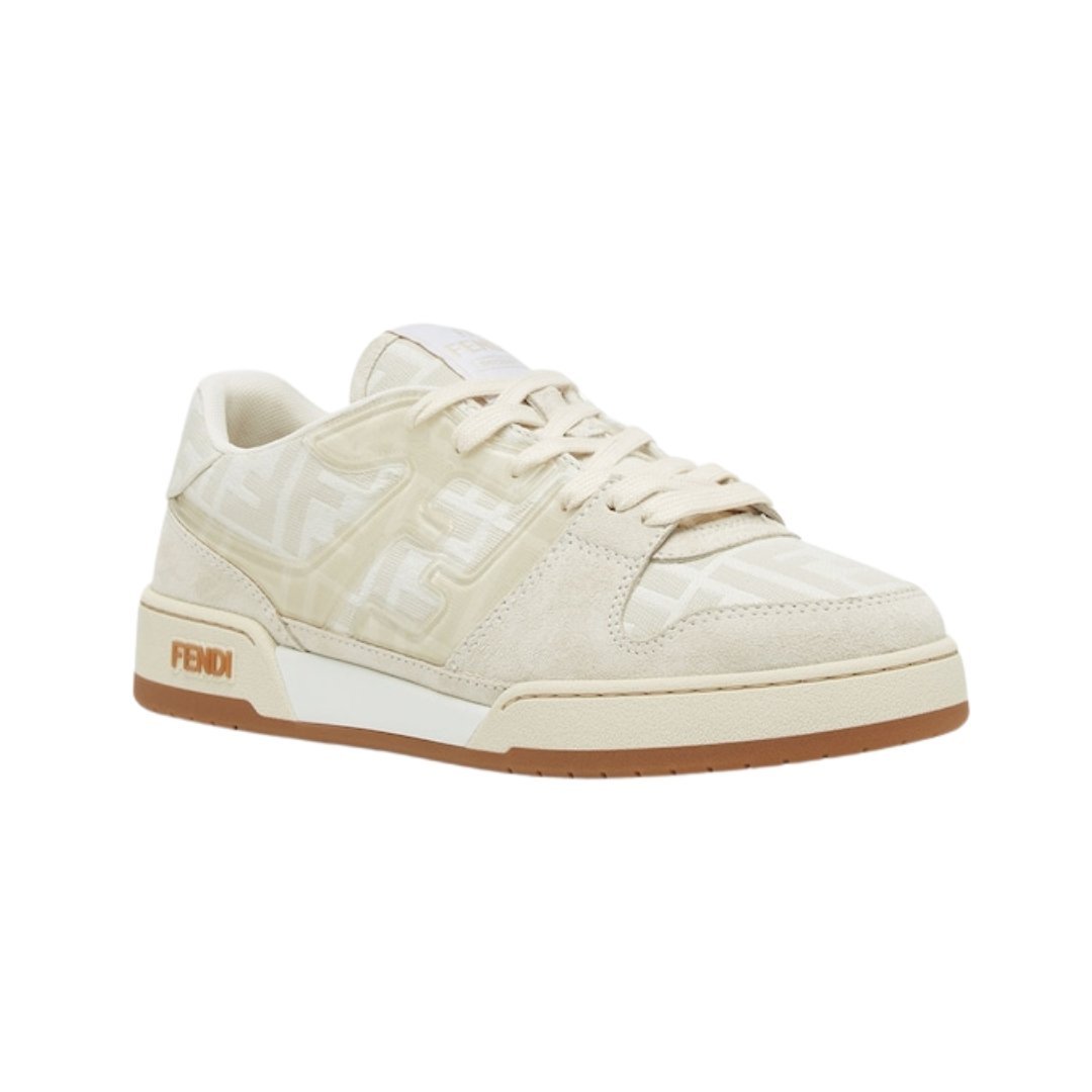 Niedrige Sneaker aus Canvas und weißem Wildleder – Bild 2