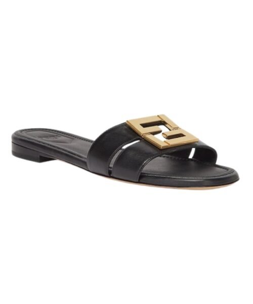 Alternative view of Sandalen aus schwarzem Leder