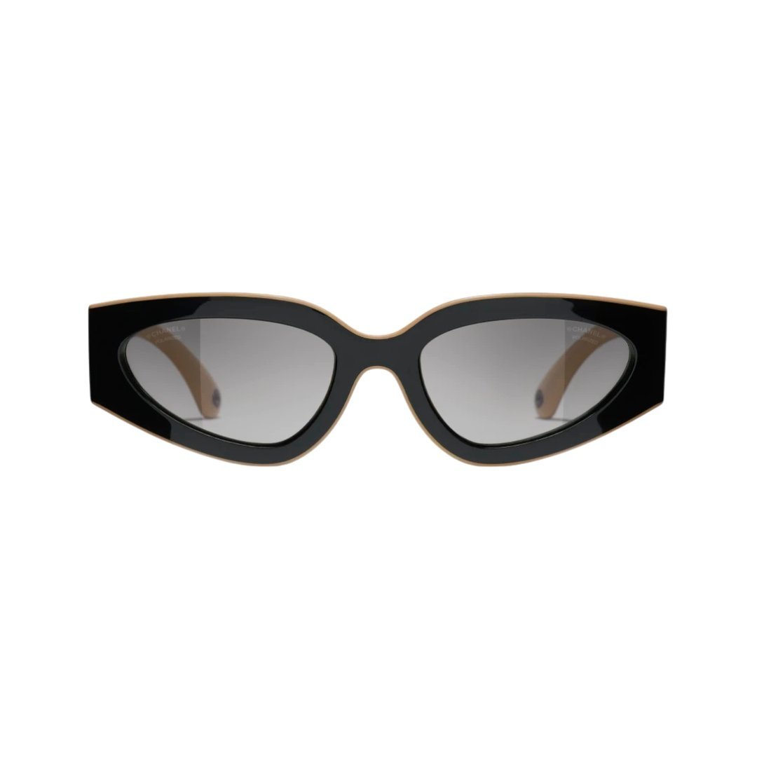 Cat Eye Schwarz/Beige – Bild 2