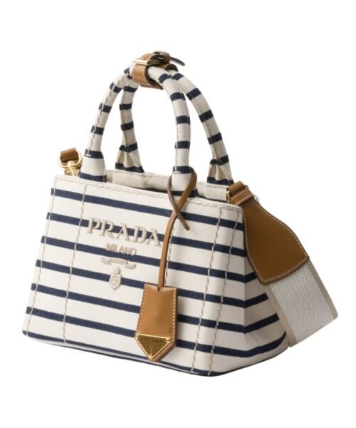 Alternative view of Striped Cotton Canvas Elfenbein/Blau 15 cm