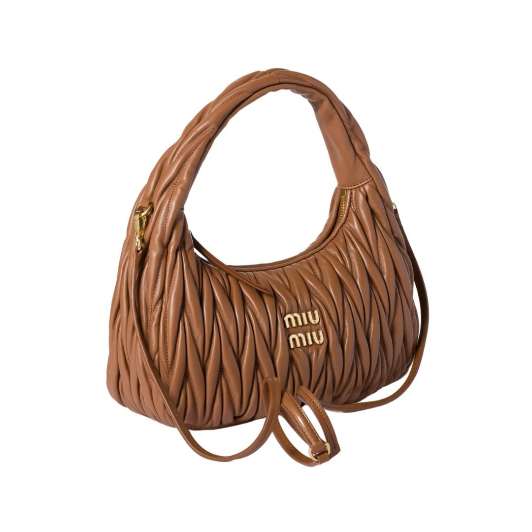 Nappa-Leder-Hobo Cognac 18cm – Bild 2