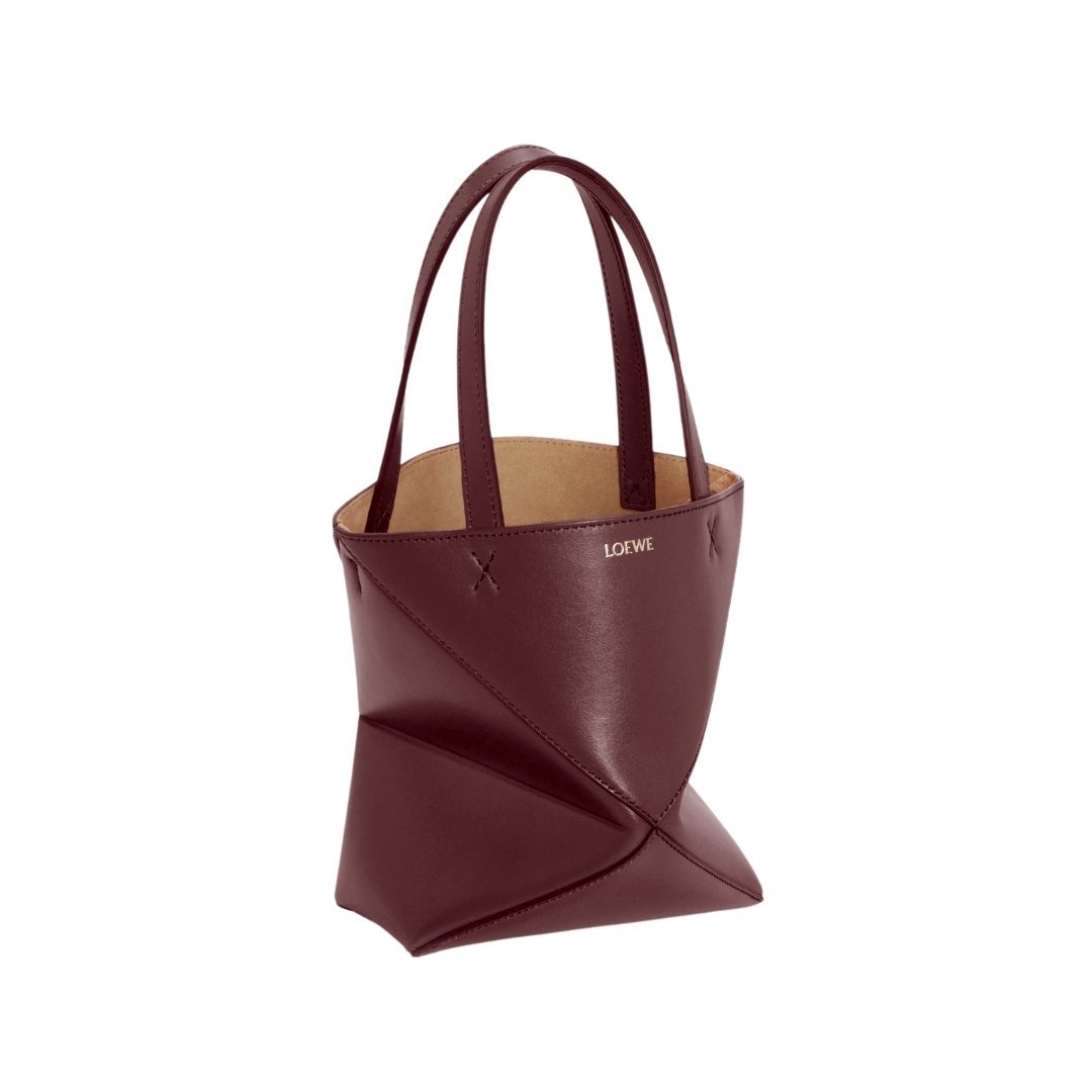 Mini Puzzle Fold Tote Dunkel Burgunder 20cm – Bild 2