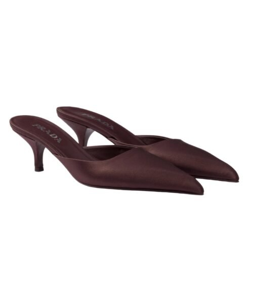 Alternative view of Satin Mules Burgunderrot 5.5 cm