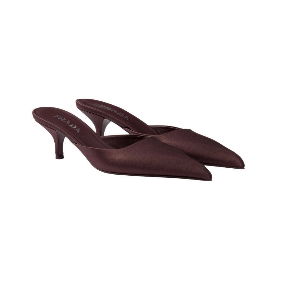 Satin Mules Burgunderrot 5.5 cm – Bild 2