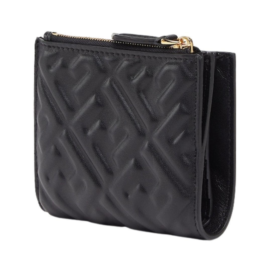 Brieftasche aus schwarzem Nappaleder mit FF-Muster 9.5cm – Bild 2