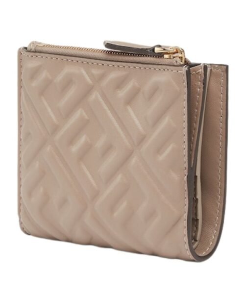 Alternative view of Brieftasche aus graubraunem Nappaleder mit FF-Muster 9.5cm