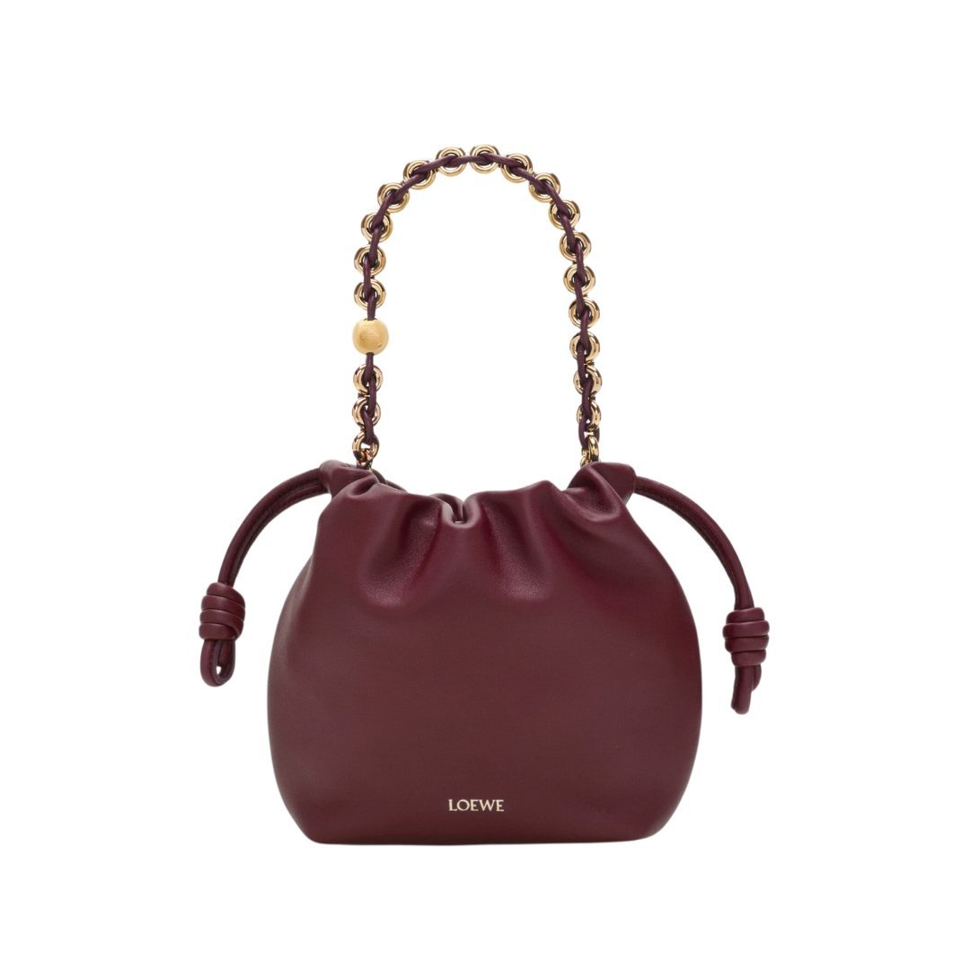 Mini Flamenco Tasche Dunkelburgunder 17cm – Bild 2