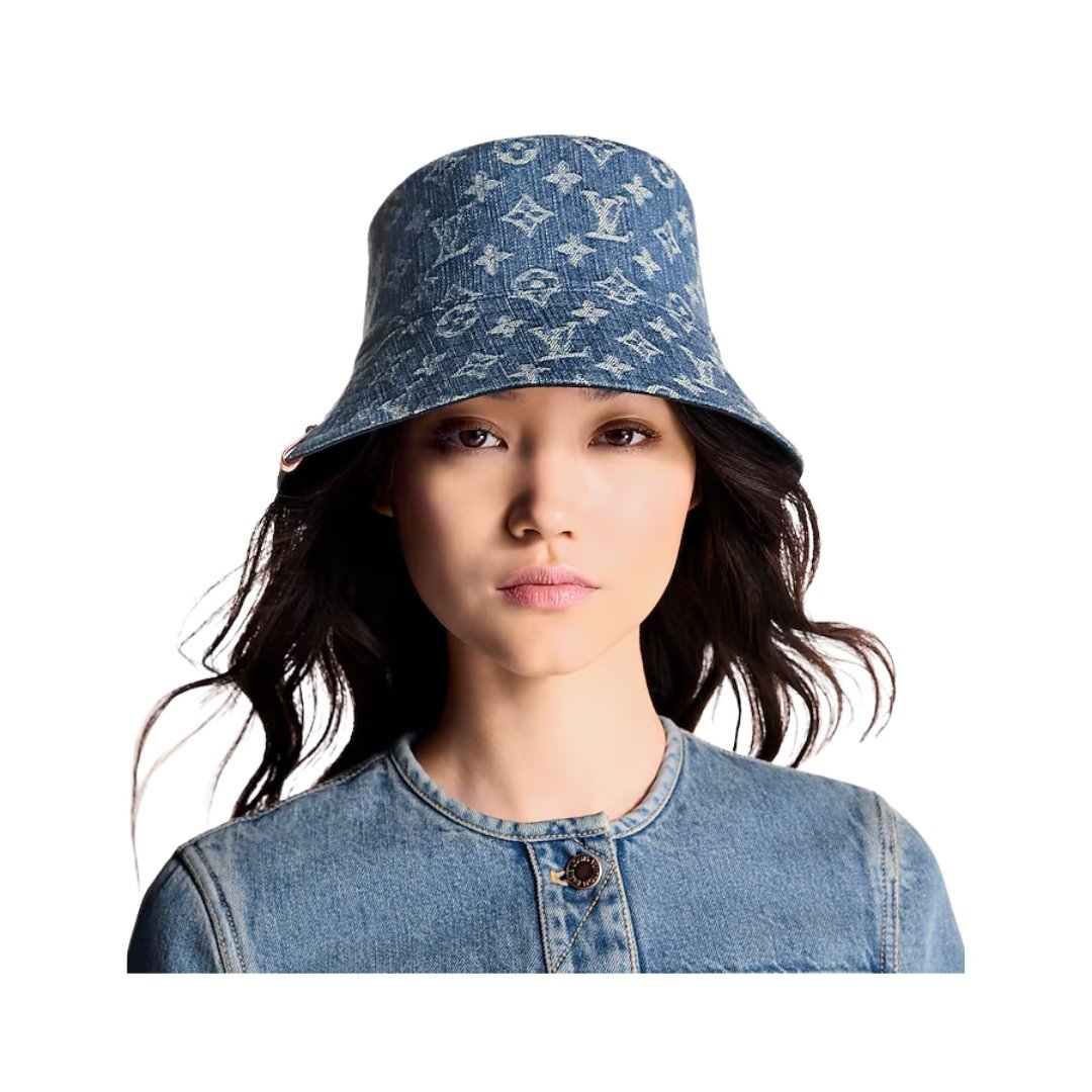Denim Bucket Hat Blau – Bild 2