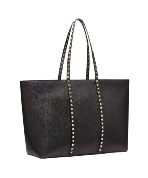Alternative view of Rockstud grainiges Kalbsleder Schwarz 37cm