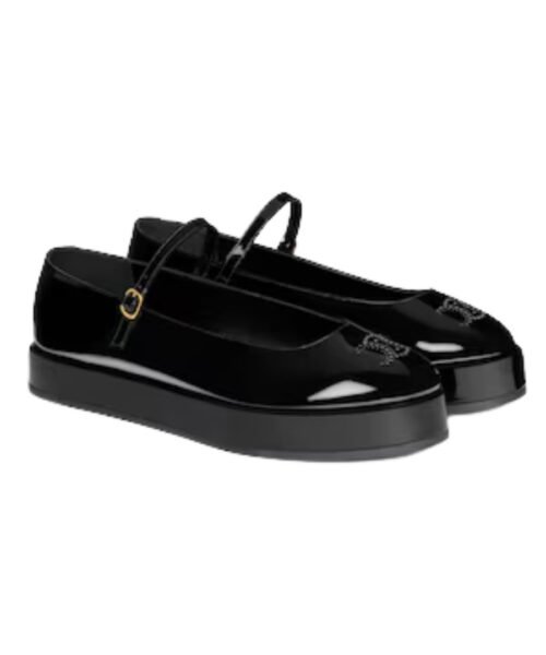 Alternative view of Clara wedge mary-jane ballerina aus patentkalbsleder