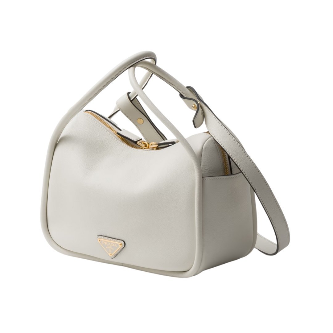 Lederhandtasche in Weiß 18cm – Bild 2
