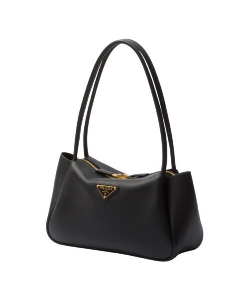Alternative view of Mittelgroße Lederschultertasche in Schwarz 16cm