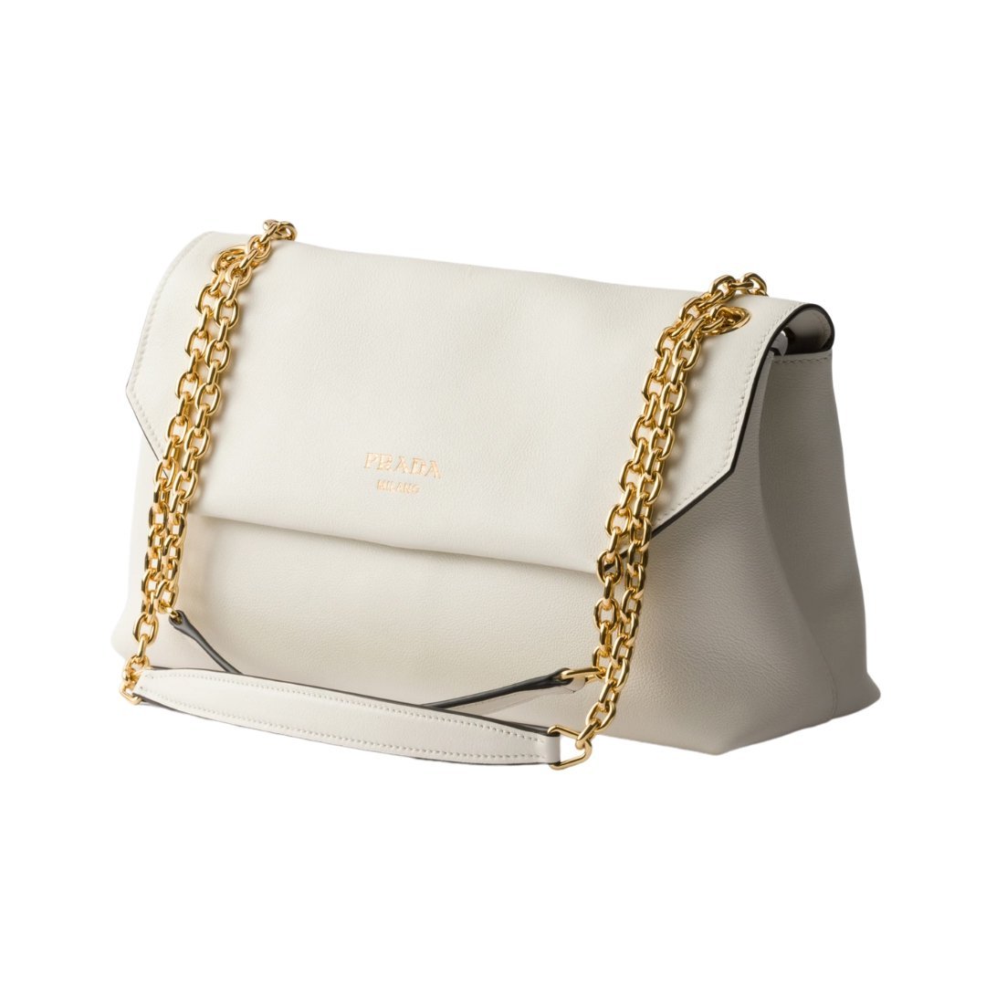 Doux mittelgroße Ledertasche Weiß 16cm – Bild 2