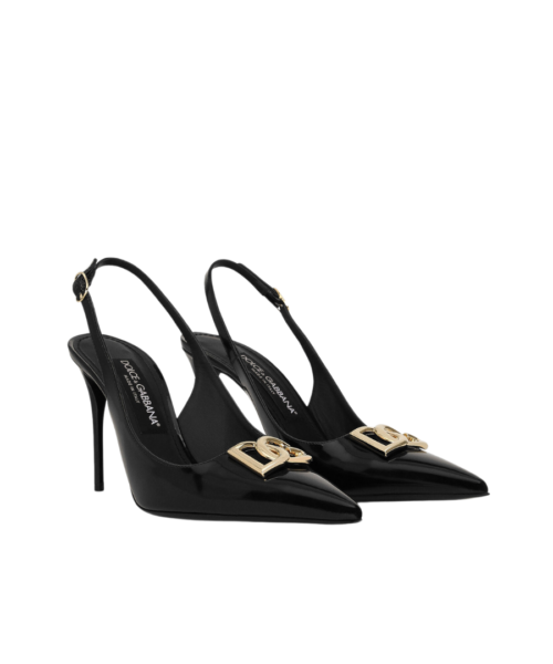 Alternative view of Poliertes Kalbsleder Slingbacks 9cm